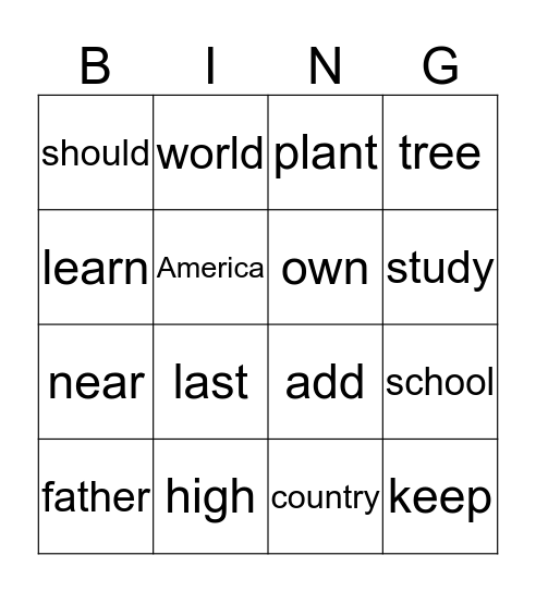 Galaxy Words List: Neptune (Level 9) Bingo Card