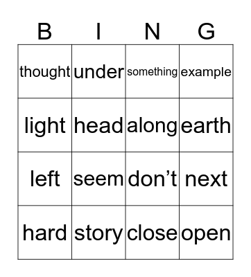 Galaxy Words List: Pluto (Level 10) Bingo Card