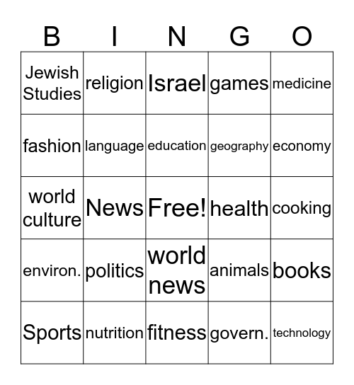 TBJ BINGO Card