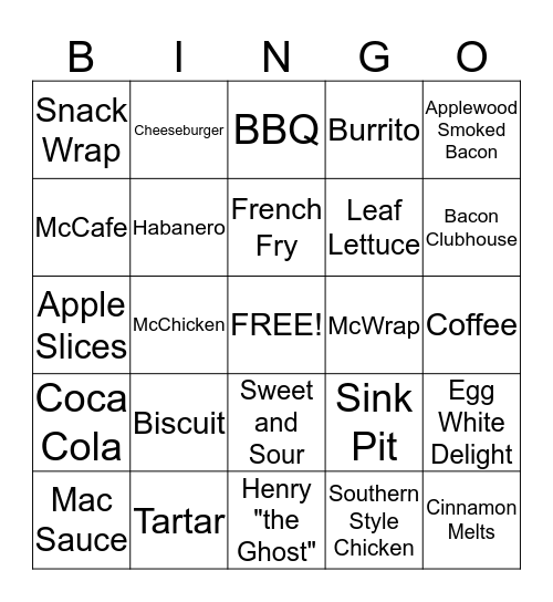 McBingo Card