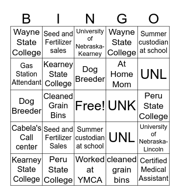 Teacher Knowledge Bingo Card