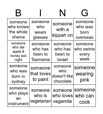 Ice Breaker Bingo Card