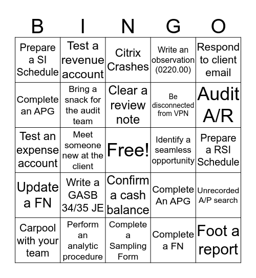 Higher Education Busy Season Bingo Card