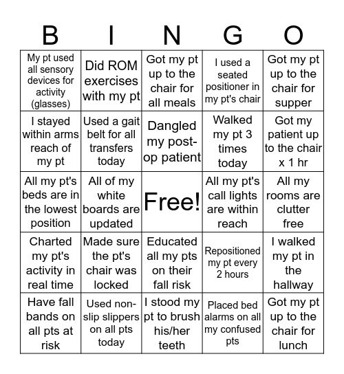 Sli Bingo Card