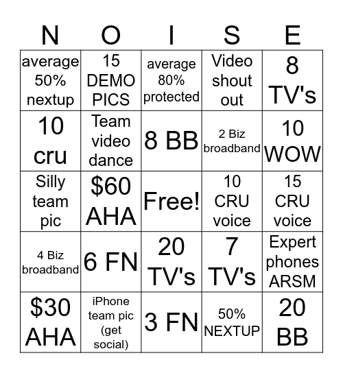 DTP MAKE SOME Bingo Card