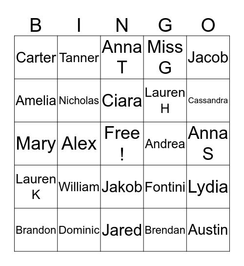 Get to Know You Bingo  Bingo Card