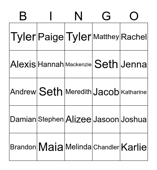 Get to Know you Bingo -5  Bingo Card