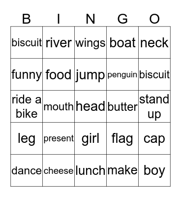 Dot and Dash JUNIOR A Lessons 11-20 Bingo Card