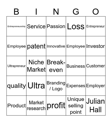 Ultra Education Bingo Card