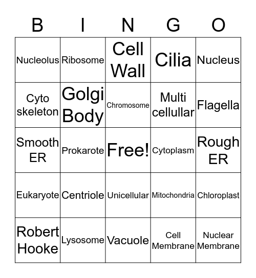 Cells Bingo Card