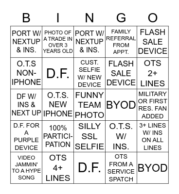 LAUNCH DAY BINGO Card