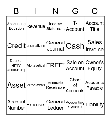 Accounting Bingo Card