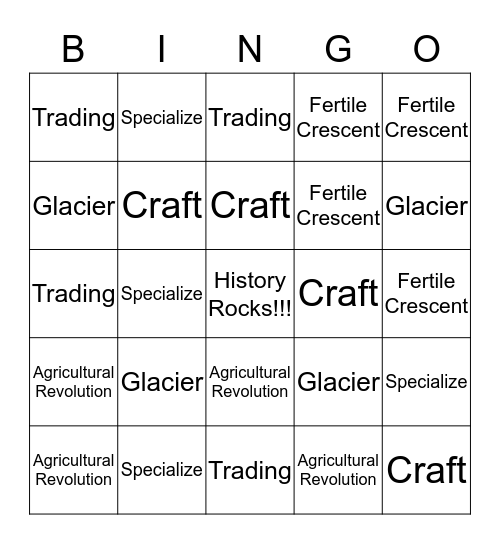 Friday Bingo Card