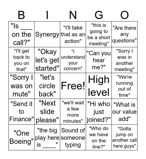 BDI Bingo Card