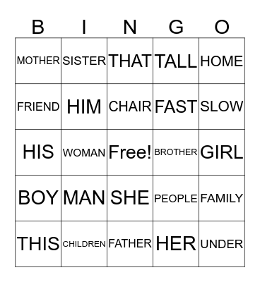 Unit People Bingo Card