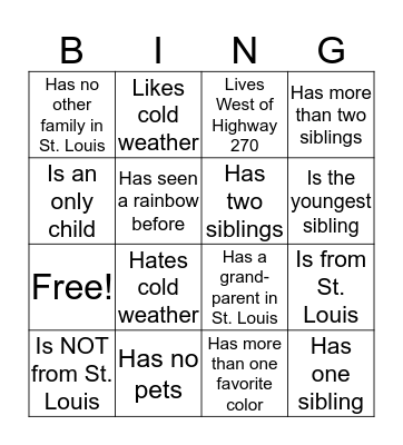 Rainbow Bingo! Bingo Card