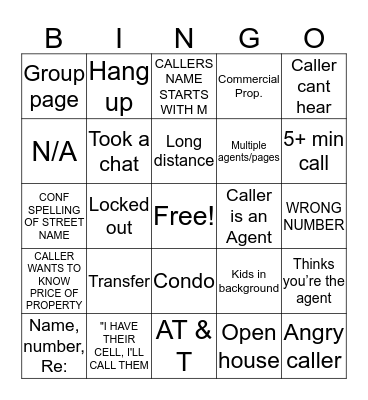 B I N G O  Bingo Card