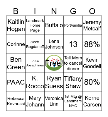 Landmark PNW Team Event 2019 Bingo Card