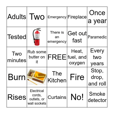 Fire Safety Bingo Card