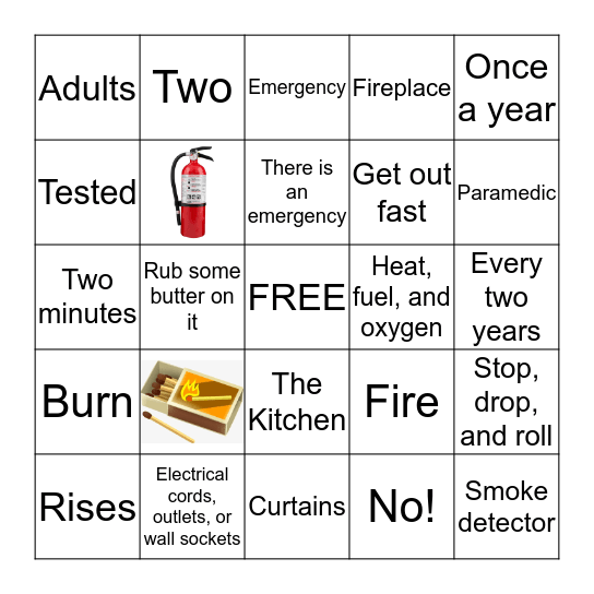 Fire Safety Bingo Card