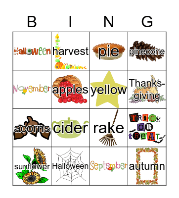 FALL FUN BINGO Card