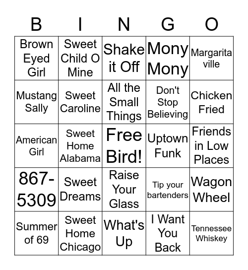 Sound Man Bingo Card