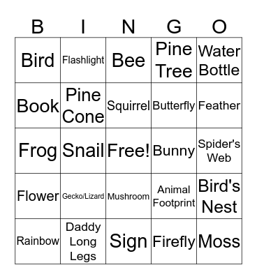 Girl Scout Bingo Card