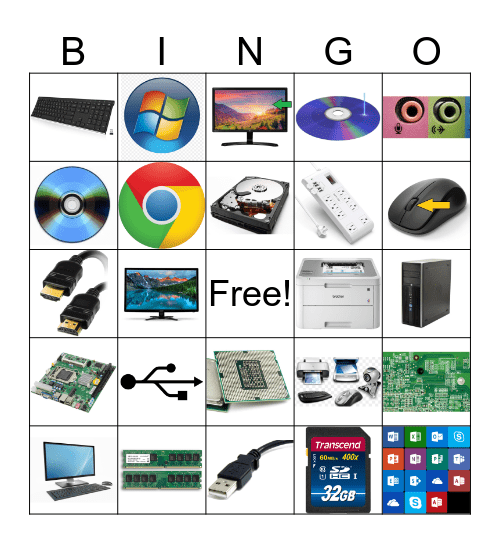 Parts of the Computer Bingo Card