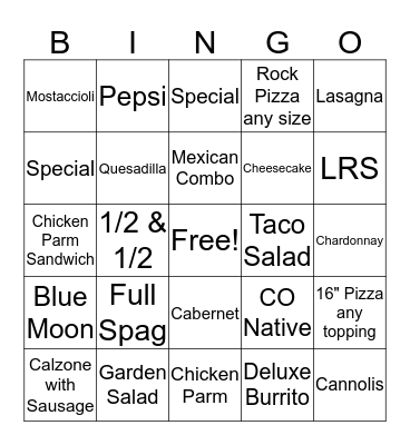 Server Bingo Card