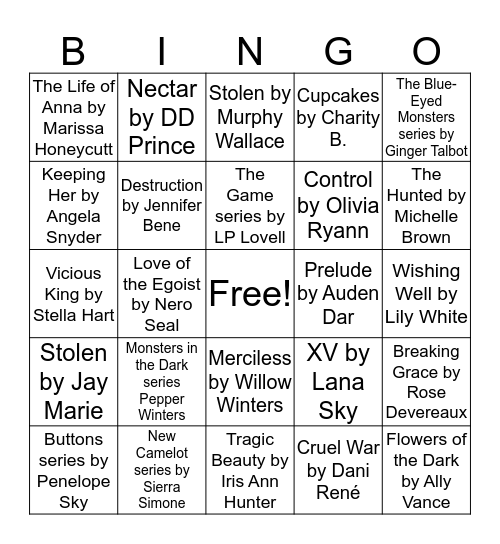 Isabel Bingo Card