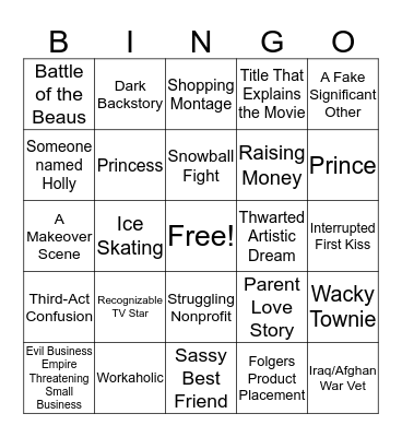 Hallmark Movie Bingo Card