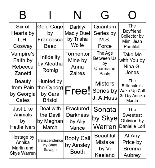 Buffyanna Book List Bingo Card