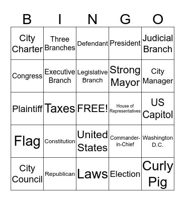 Social Studies Bingo Card