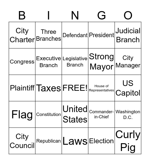 Social Studies Bingo Card