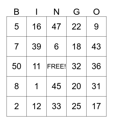 BABY SHOWER BINGO Card