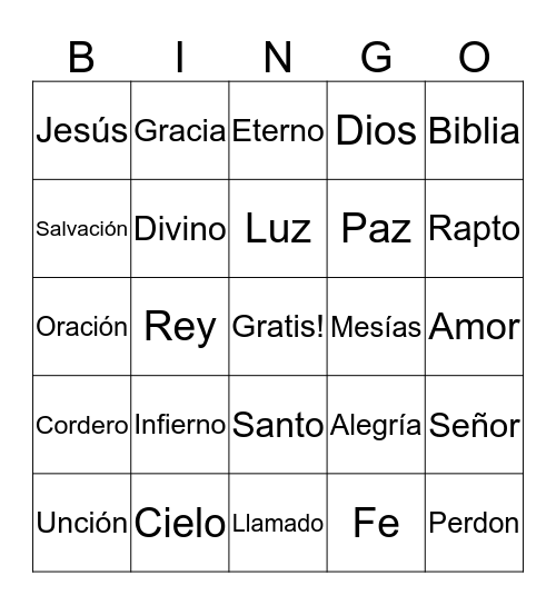 YO SOY EL CAMINO LA VERDAD Y LA VIDA Bingo Card