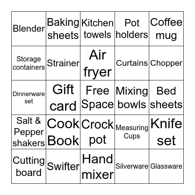 Bailey’s Bridal Bingo Card