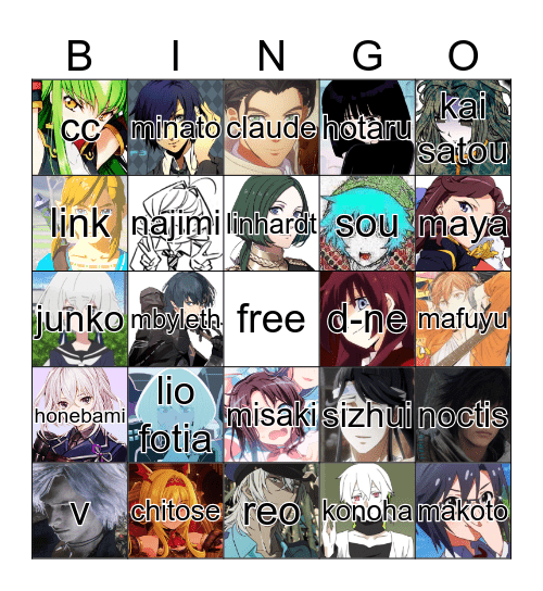 i fw these characters dont @ me Bingo Card