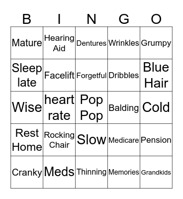 Marie’s 80th Birthday Bingo Card