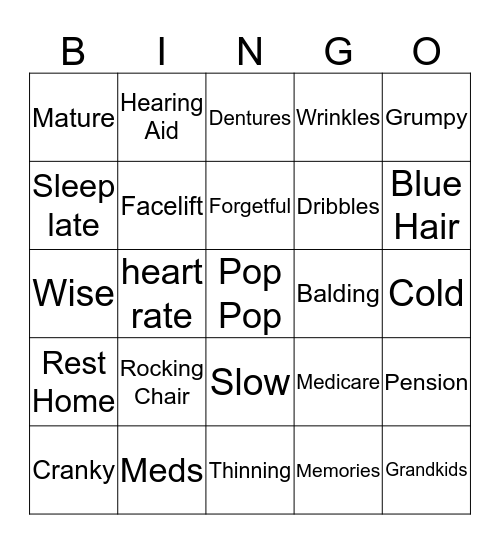 Marie’s 80th Birthday Bingo Card