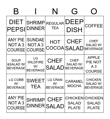 BOB'S BINGO Card