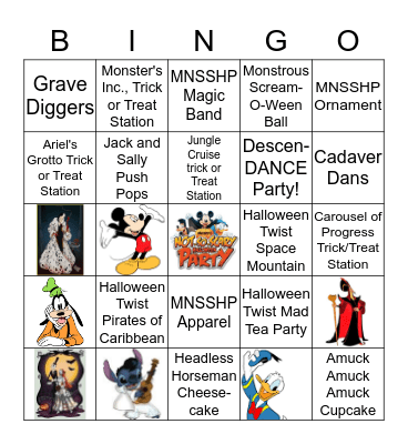 MICKEY'S HALLOWEEN PARTY BINGO Card