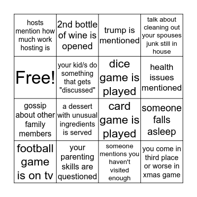Sullivan Bingo Card
