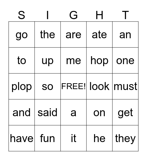 Hop! Plop! Bingo Card