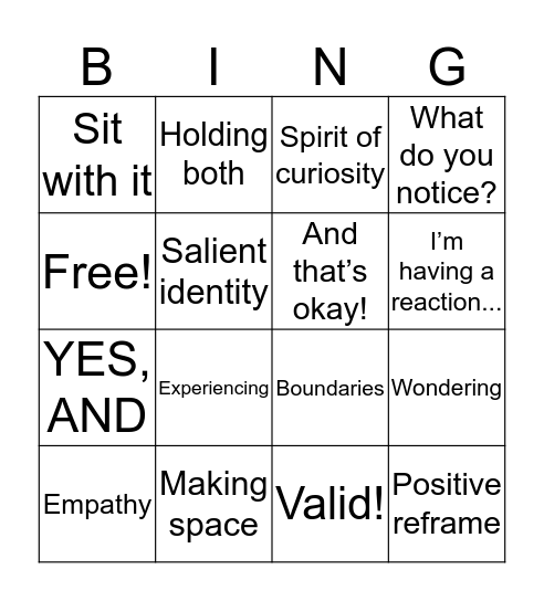 Therapy language Bingo  Bingo Card
