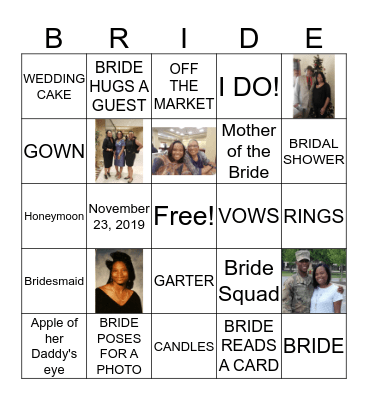 Kris said I Do! Bingo Card
