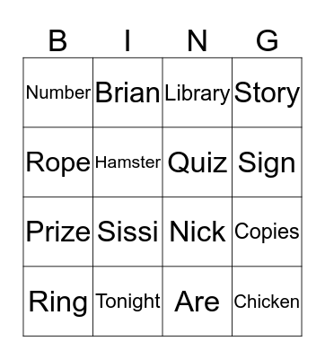 Bingo Card
