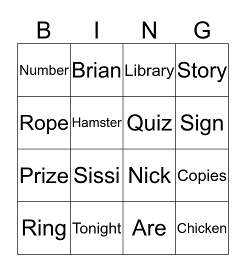 Bingo Card