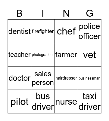 Job Bingo Card