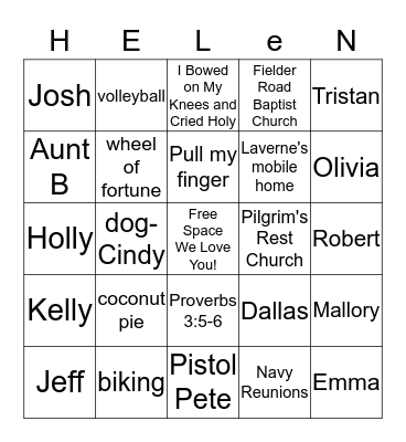 Mother, MawMaw, We Love You! Bingo Card